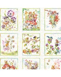 Fairy Garden Blocks Panel by Sillier Than Sally Designs for PB Textiles