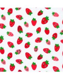 Farm to Table Strawberries White  by Ann Kelle Designs  from Robert Kaufman