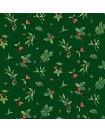 Festive Foliage Scatter Green by Andover