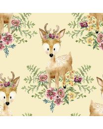 Forest Friends Deer Yellow by Audrey Jeanne Roberts for 3 Wishes