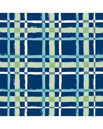 Forest Friends Plaid Navy by Audrey Jeanne Roberts for 3 Wishes