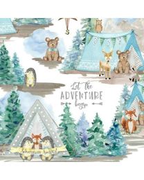 Forest Friends Scenic White by Audrey Jeanne Roberts for 3 Wishes