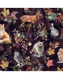 Forest Tales Animals Plum by Hoffman Collection for Hoffman Fabrics