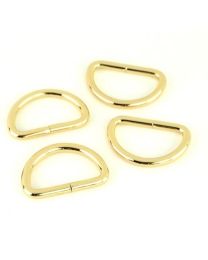 Four D-Rings 1 Inch in Gold