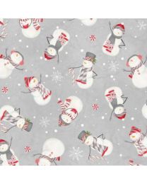 Frosty Merry Mints Snowmen Gray by Danielle Leone Collection for Wilmington