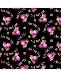 Furry and Bright Kittens with Gifts Black by Kyomi Harai for Studio E Fabrics
