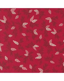 Good News Great Joy Pinecones Holly Red by Fancy That Design House for Moda
