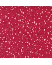 Good News Great Joy Snowfall Holly Red by Fancy That Design House for Moda