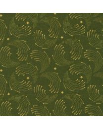 Grandpas Journal Olive Swirls by Julie Letvin for Robert Kaufman Fabrics