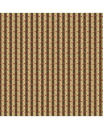 Hearthstone Brown Calico Stripe by Lynn Wilder for Marcus Fabrics
