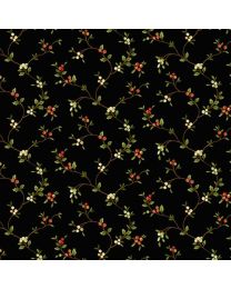 Holiday Foliage Holly Vine Black by Laura Berringer for Marcus Brothers