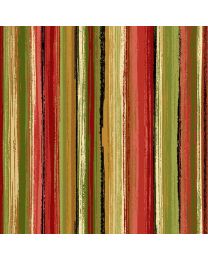 Holiday Foliage Stripe Red by Laura Berringer for Marcus Brothers