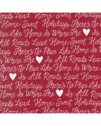 Holidays at Home Text Berry Red by Deb Strain for Moda Fabrics