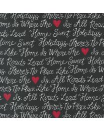 Holidays at Home Text Charcoal Black by Deb Strain for Moda Fabrics