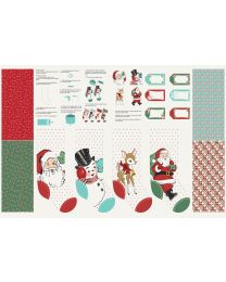 Holly Jolly Santa Stocking Panel by Urban Chiks for Moda