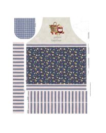 Homemade Happiness Apron Panel Blue by Silvia Vassileva Collection for P