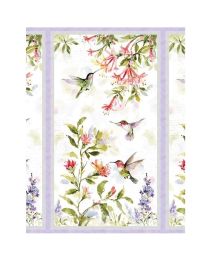 Hummingbird Floral Panel by Susan Winget for Wilmington Prints