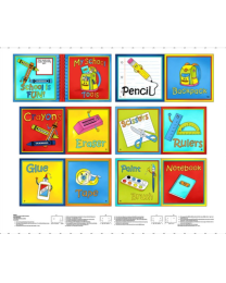 Its Elementary Book Panel by Pam Bocko for Studio E Fabrics
