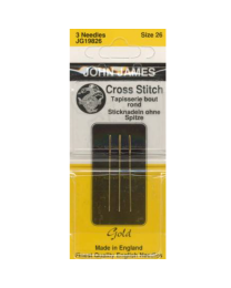 John James Cross Stitch Gold Needles Size 26