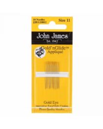 John James GoldN Glide Applique Needles Size 11 10Ct
