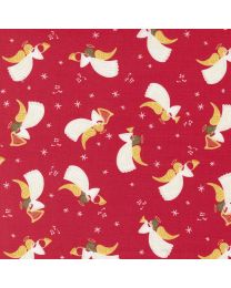 Joyful Joyful Angels Poinsettia Red by Stacy Iest Hsu for Moda Fabrics