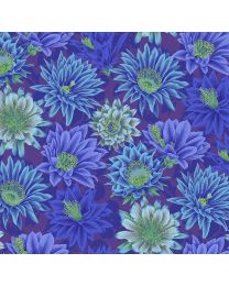Kaffe Collective Cactus Flower Blue for Freespirit Fabrics