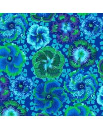 Kaffe Fasset Collective Floating Hibiscus Blue by Philip Jacobs for Free Spirit