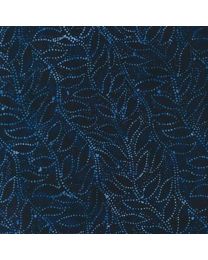 Kasuri Artisan Batiks Foliage Indigo by Lunn Studios for Robert Kaufman