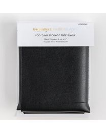 KimberBell Folding Storage Tote Blank PVC Leather in Black