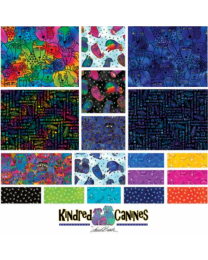Kindred Canines 5in Squares by Laurel Burch for Clothworks