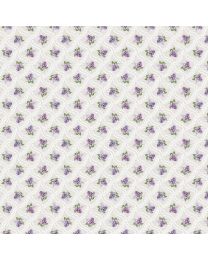 Lilac Garden Lilac Grid Pale GrayMulti by Deborah Edwards for Northcott