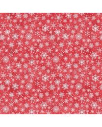 Little Donkeys Christmas Large Snowflakes Red