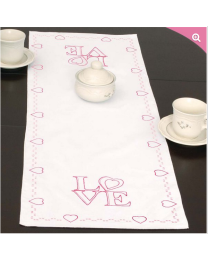 Love Table Runner Stamped for Cross Stitch  Embroidery from Jack Dempsey Needle Art