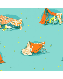 Lucky Rabbit Turquoise Tent by Heather Ross