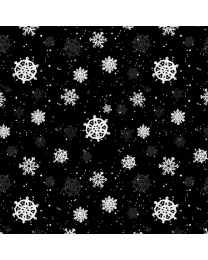 Medley in Red Snowflakes Black  from Wilmington Prints