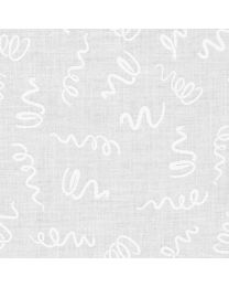 Mini Madness White on White Confetti Swirls from Robert Kaufman Fabrics