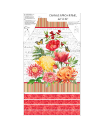 Morning Blossom Canvas Apron Panel by Michel Design Works for Northcott
