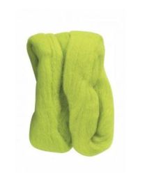 Natural Wool Roving Lime Green  from Clover