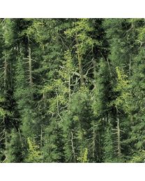 Naturscapes Basics Evergreen Trees by Deborah Edwards for Northcott Fabrics
