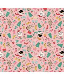 Oh What Fun Cozy Wishes Pink by Elea Lutz for Poppie Cotton