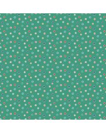 Oh What Fun Dots Snow Green by Elea Lutz for Poppie Cotton