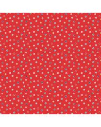Oh What Fun Dots Snow Red by Elea Lutz for Poppie Cotton