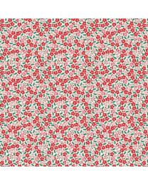 Oh What Fun Flowers Holly Red by Elea Lutz for Poppie Cotton