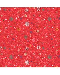 Oh What Fun Snowflake Fun Red by Elea Lutz for Poppie Cotton