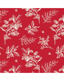 Old Fashioned Christmas Sprigs Red by My Minds Eye for Riley Blake Designs