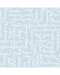 One Snowy Day Christmas Greetings Words Light Blue by Hannah Dale for Maywood Studio