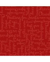 One Snowy Day Christmas Greetings Words Red by Hannah Dale for Maywood Studio