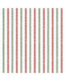 One Snowy Day Stripes RedGreen by Hannah Dale for Maywood Studio