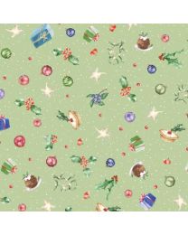 One Snowy Day Xmas Bits  Bobs Green by Hannah Dale for Maywood Studio
