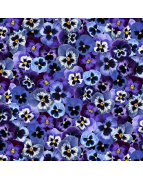 Pansy Paradise Packed Pansy Multi  by Timeless Treasures